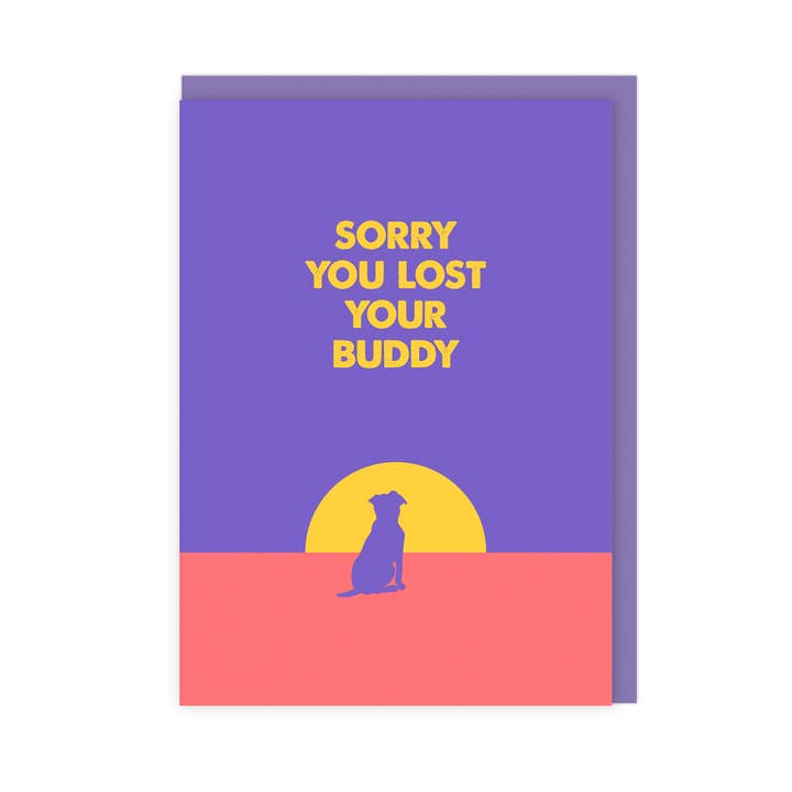 Lost Your Buddy | Modern Pet Loss Sympathy Card for Dog for wholesale by LoveLossDiscoballs