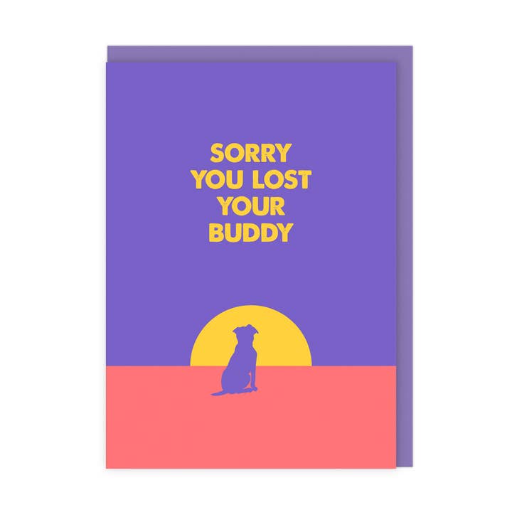 Lost Your Buddy | Modern Pet Loss Sympathy Card for Dog for wholesale by LoveLossDiscoballs