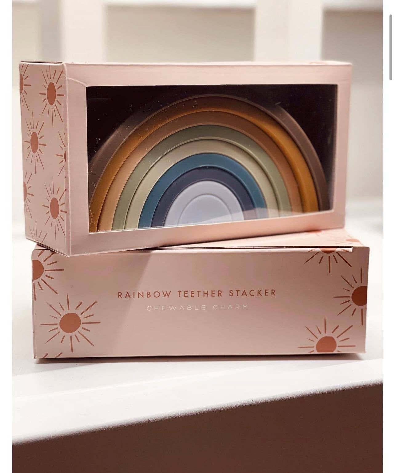 Chewable Charm - Vente Anneau de dentition sans clip – bébé - Empileur de dentition en silicone arc-en-ciel - Mûrier2