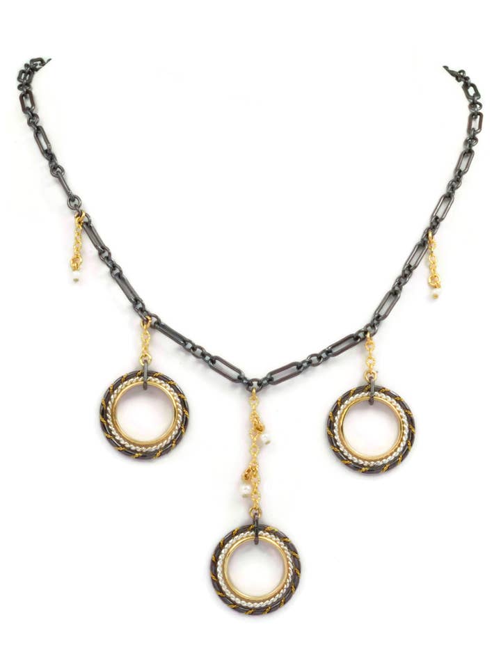 Lunar Eclipse halsketting met drie druppels voor wholesale door Taber Studios