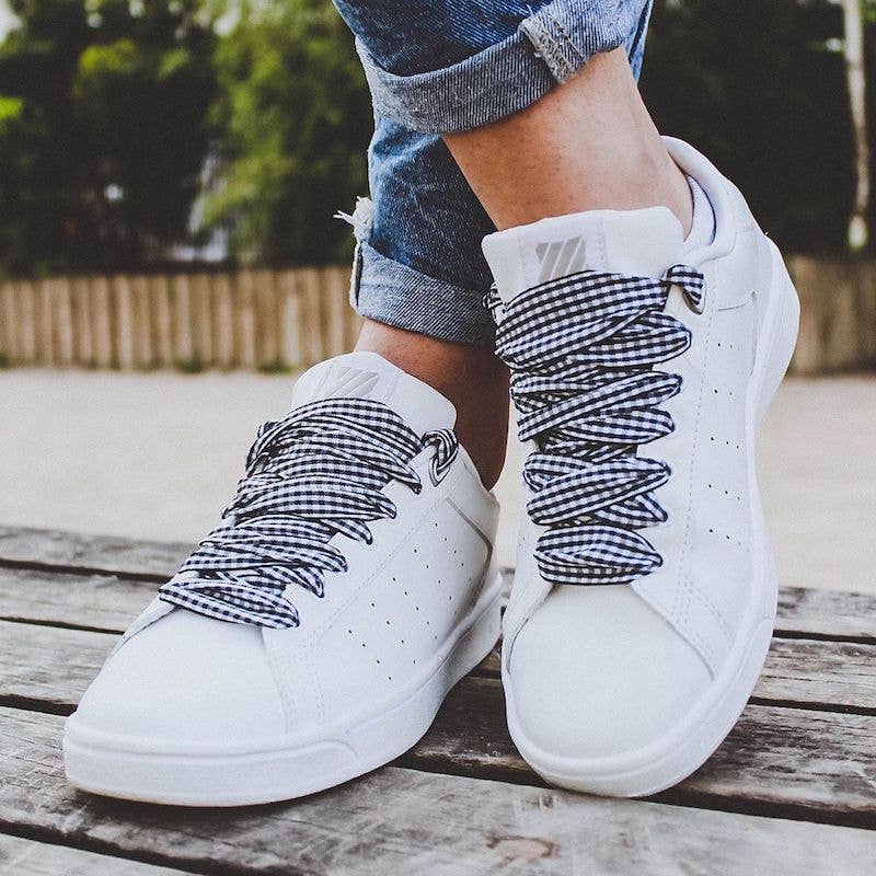 furiouslaces - Wholesale Shoelaces - Unisex - Vichy pattern laces - Black3