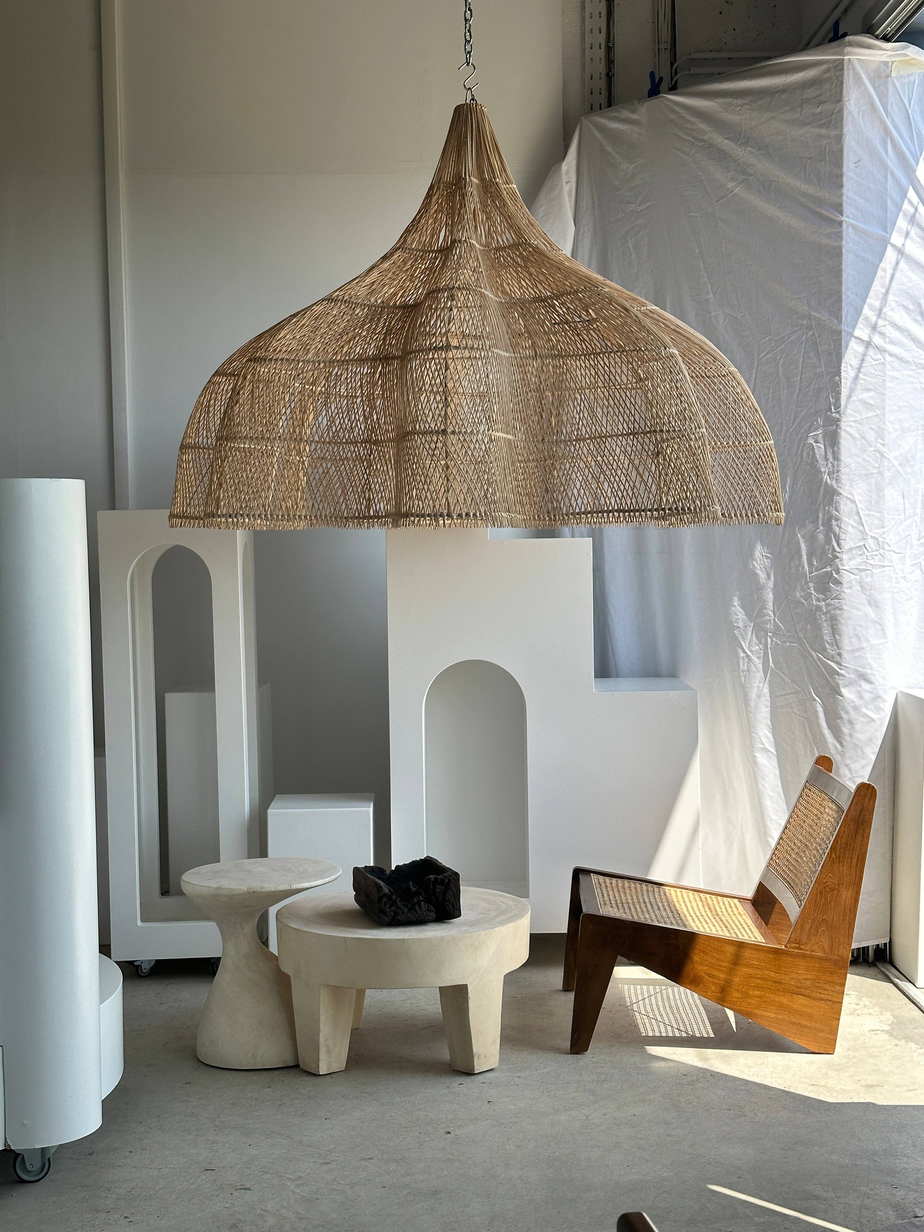 Office Objets - Wholesale Chandelier/Hanging Light - Immense rattan suspension in the shape of a flower, tulip, corolla H:1m; D:1m5071