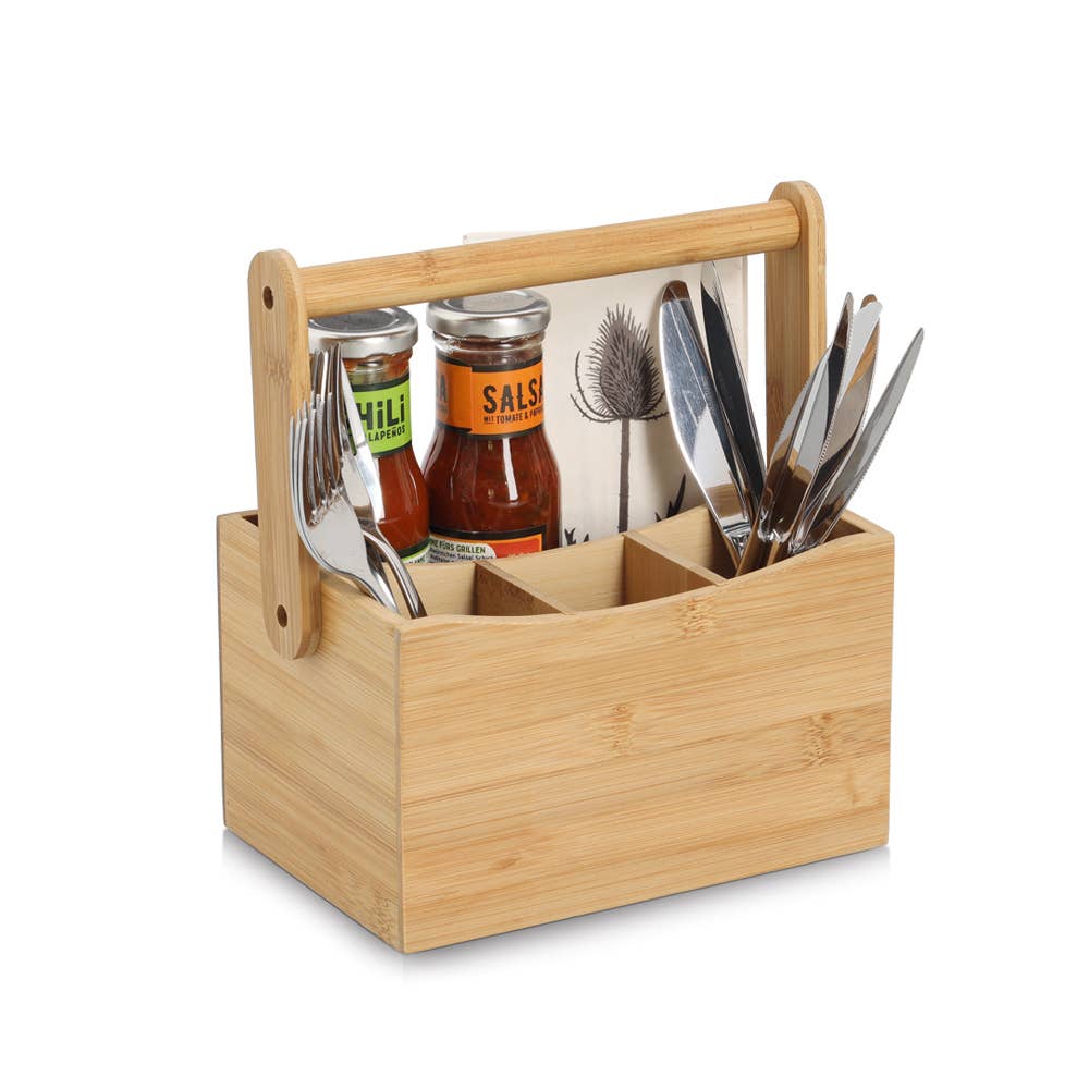 Zeller Present - Wholesale Kitchen Storage/Organizer - Utensil Holder with Carrying Handle, Bamboo FSC 100%1