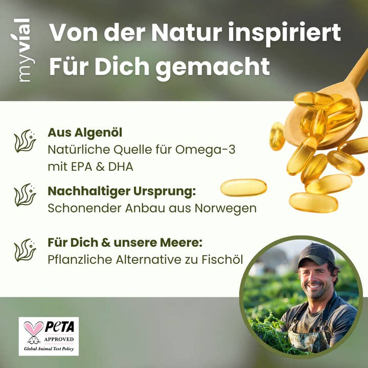 myvial – Suplemento/vitamina oral por atacado – Cápsulas de ômega 3 de óleo de algas - vegano1