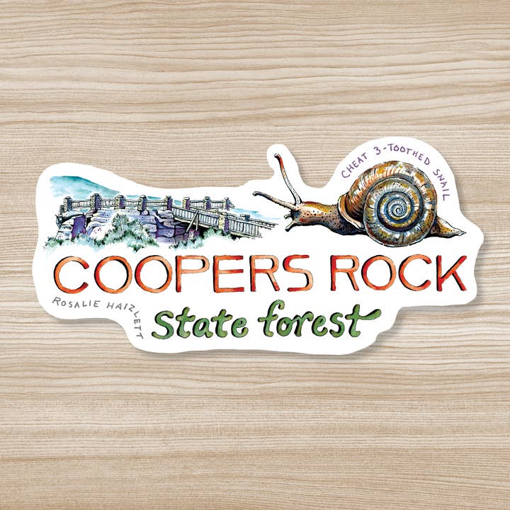 Coopers Rock State - Adhesivo impermeable para venta al por mayor de Rosalie Haizlett Illustration