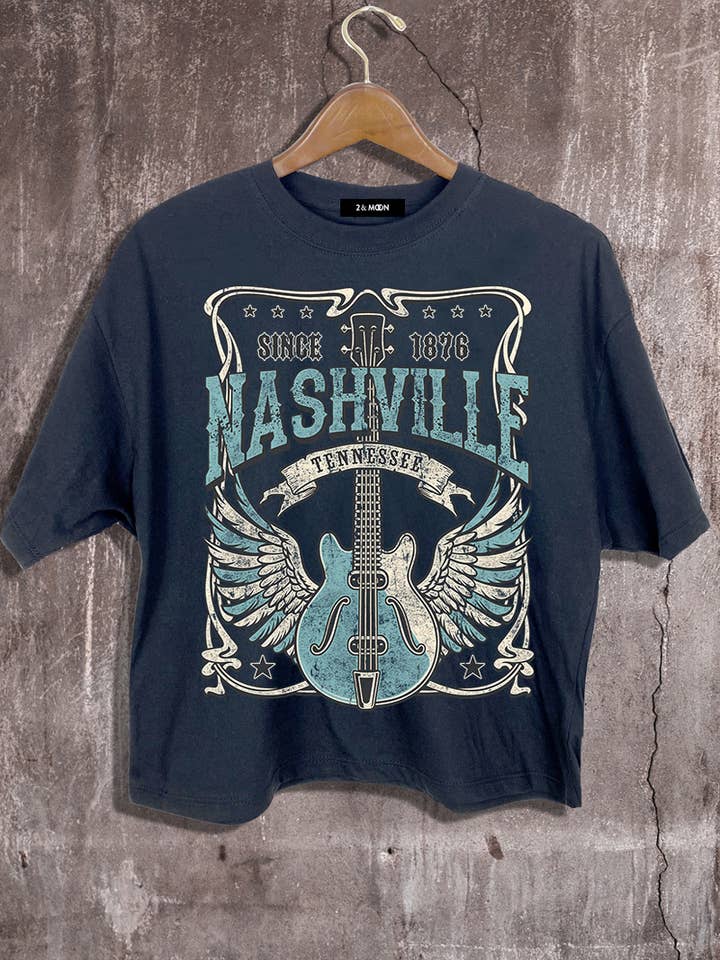 Nashville Tennessee Graphic Crop Tee. for wholesale by 2&moon