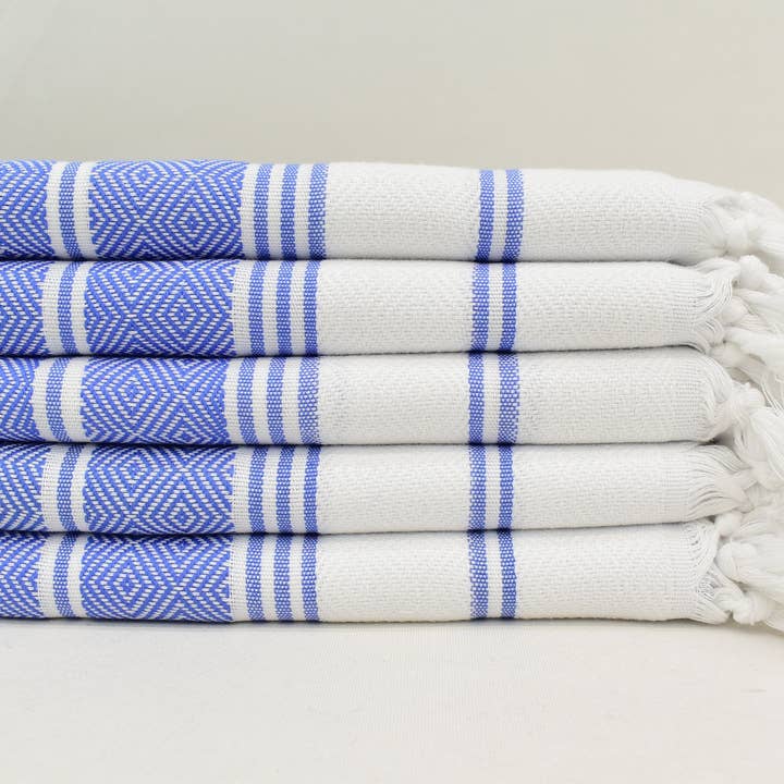 Organic Turkish Towels - Wholesale Hand Towel - Blue and White Hand Towel, Elegant Dish Towel4