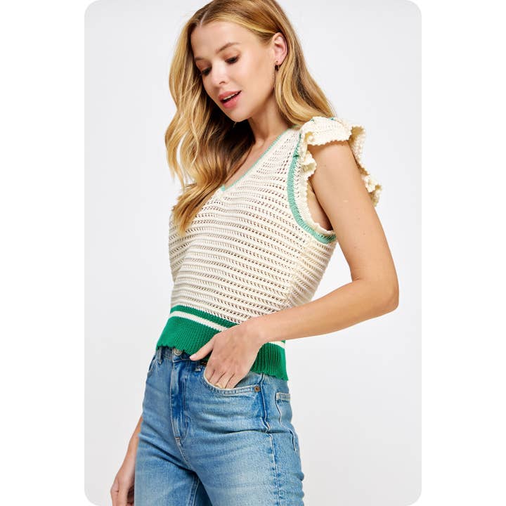 Strut & Bolt - Vente Haut en maille – femme - Haut en tricot à tissage ouvert au crochet17