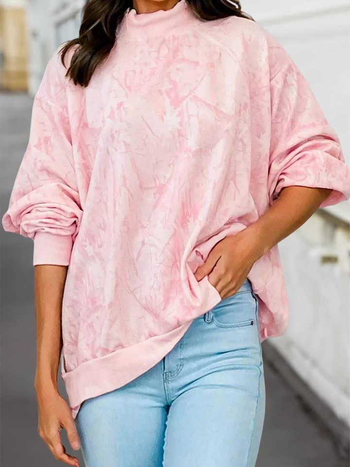 Abstract Print Mock Neck Sweatshirt & Series | S-XL for wholesale by Aapparella