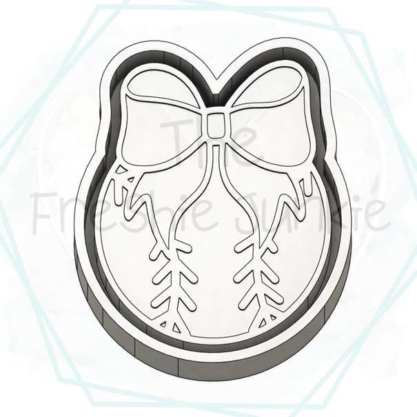 *NEW RELEASE* Baseball with Bow Freshie Mold for wholesale by The Freshie Junkie, LLC