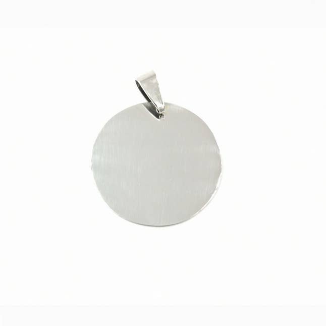 MYLENE ET FELIX - Wholesale Individual Charm/Pendant - 20mm engravable round steel pendant1