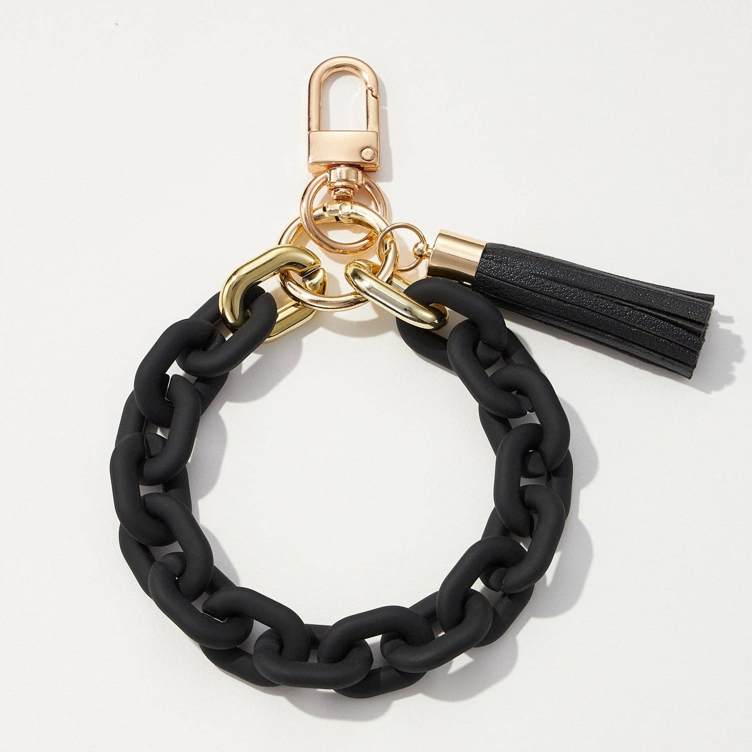 Frem - Wholesale Keychain Bracelet - Silicone Coated Matte Key Ring Bracelets with Leather Tassel3
