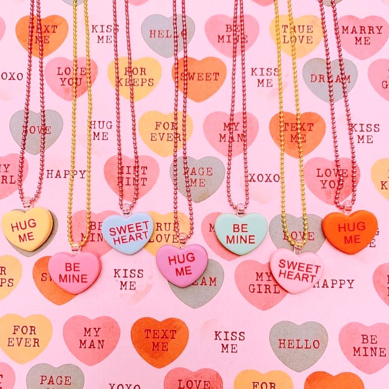 Pop Cutie Accessories & Gifts - Europe - Wholesale Kids Necklace - Kids - Pop Cutie Conversation Love Heart Necklace – Valentines Day1