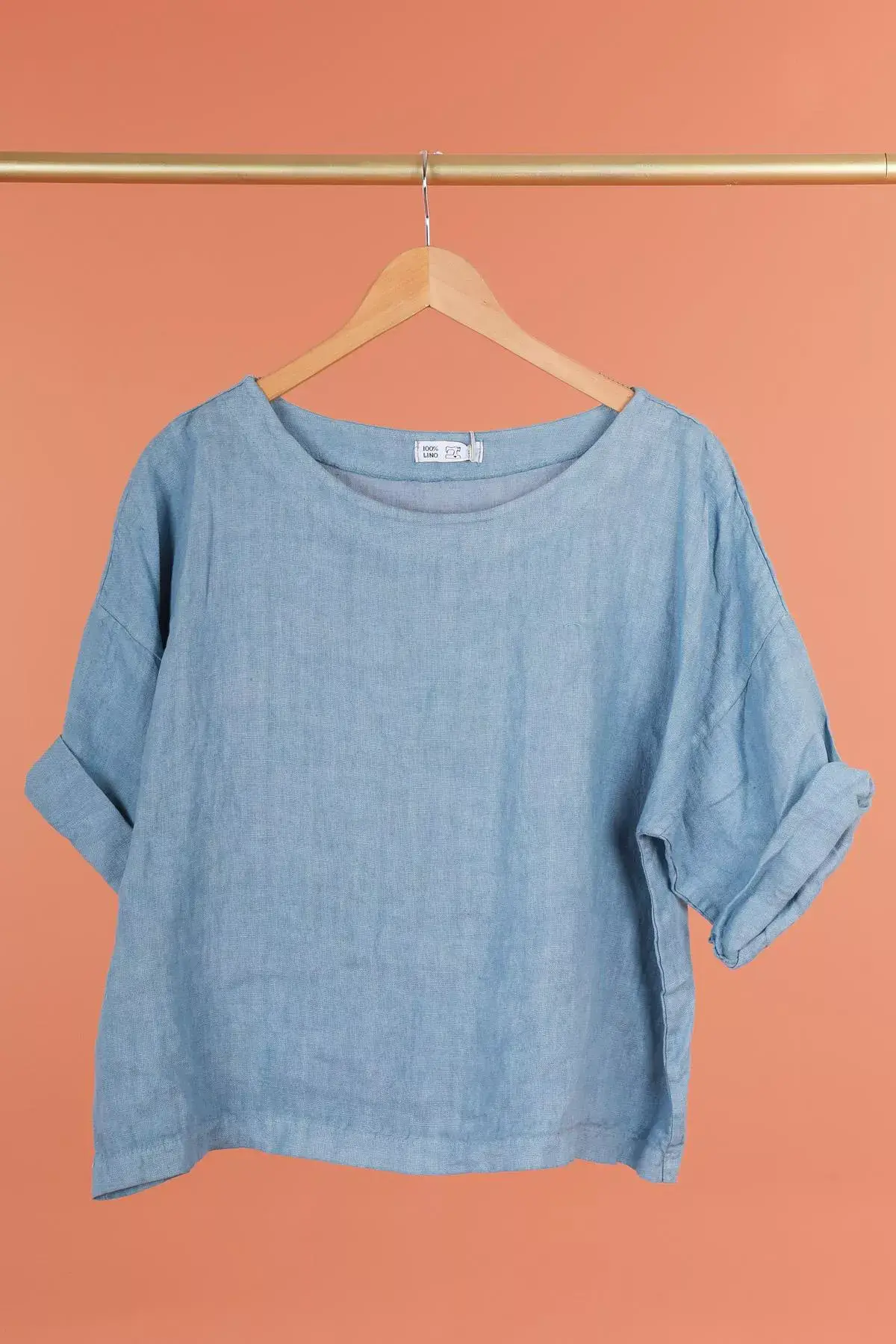 la maison des fibres naturelles - Wholesale Blouse - Women's - Round neck linen top 659005 100% linen11