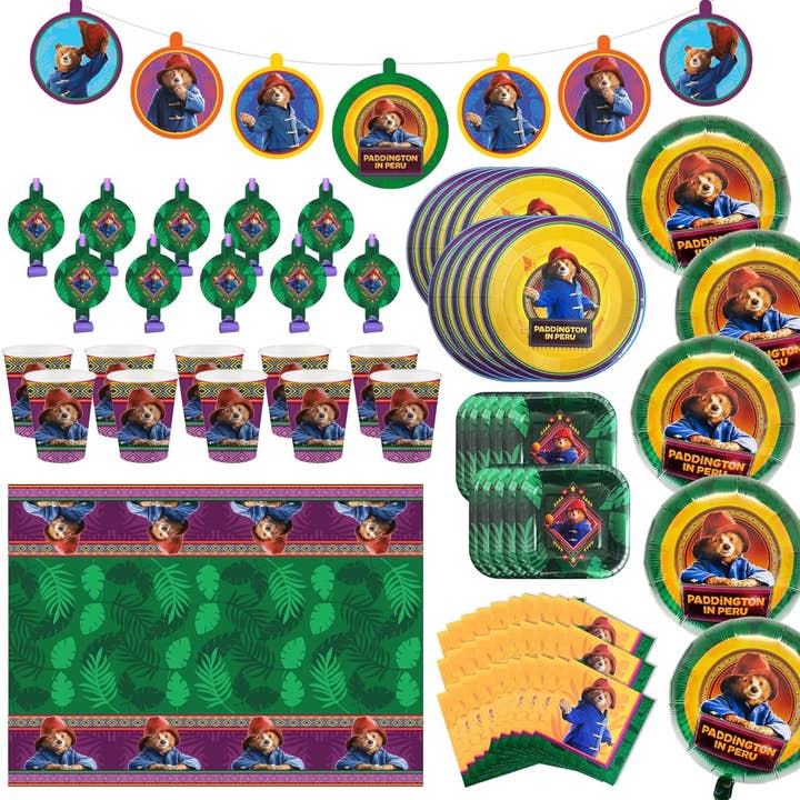 Mighty Mojo Toys - Wholesale Party Favor - Paddington Bear Party Supplies Set - Official Peru Movie