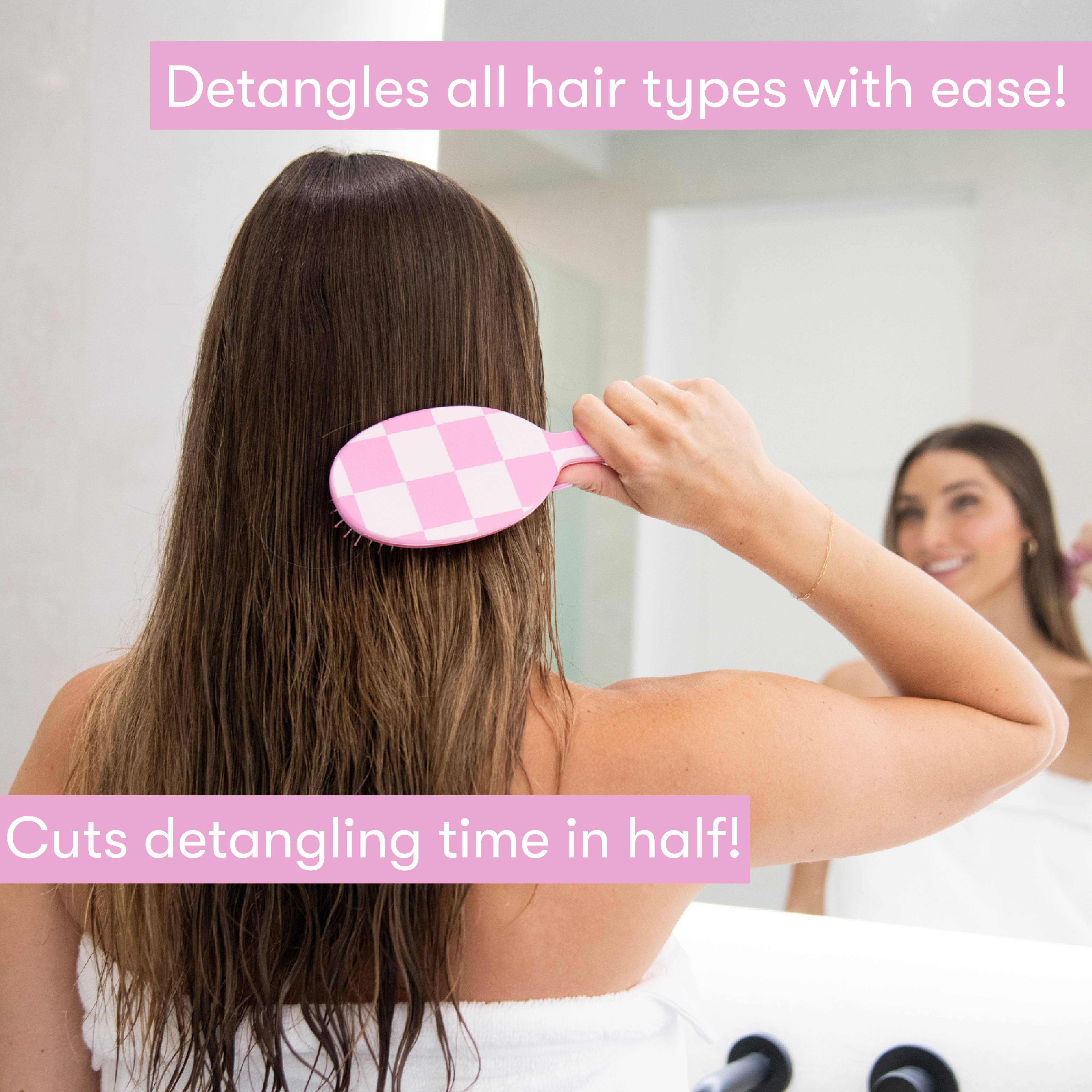 Framar Hair Brushes & Hair Accessories - Wholesale Hair Brush/Comb - FRAMAR Checkered Detangling Brush, Wet Hair Brush Detangler2