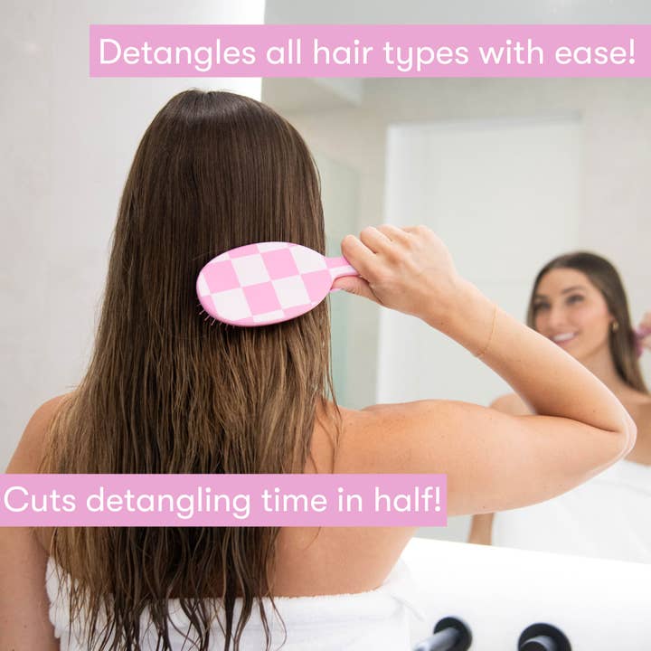 Framar Hair Brushes & Hair Accessories - Wholesale Hair Brush/Comb - FRAMAR Checkered Detangling Brush, Wet Hair Brush Detangler2