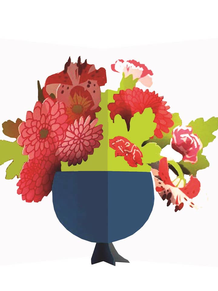 Boeket 02 - Blauwe Vaas - 2toTango - Tweede Natuur voor wholesale door Second Nature Ltd