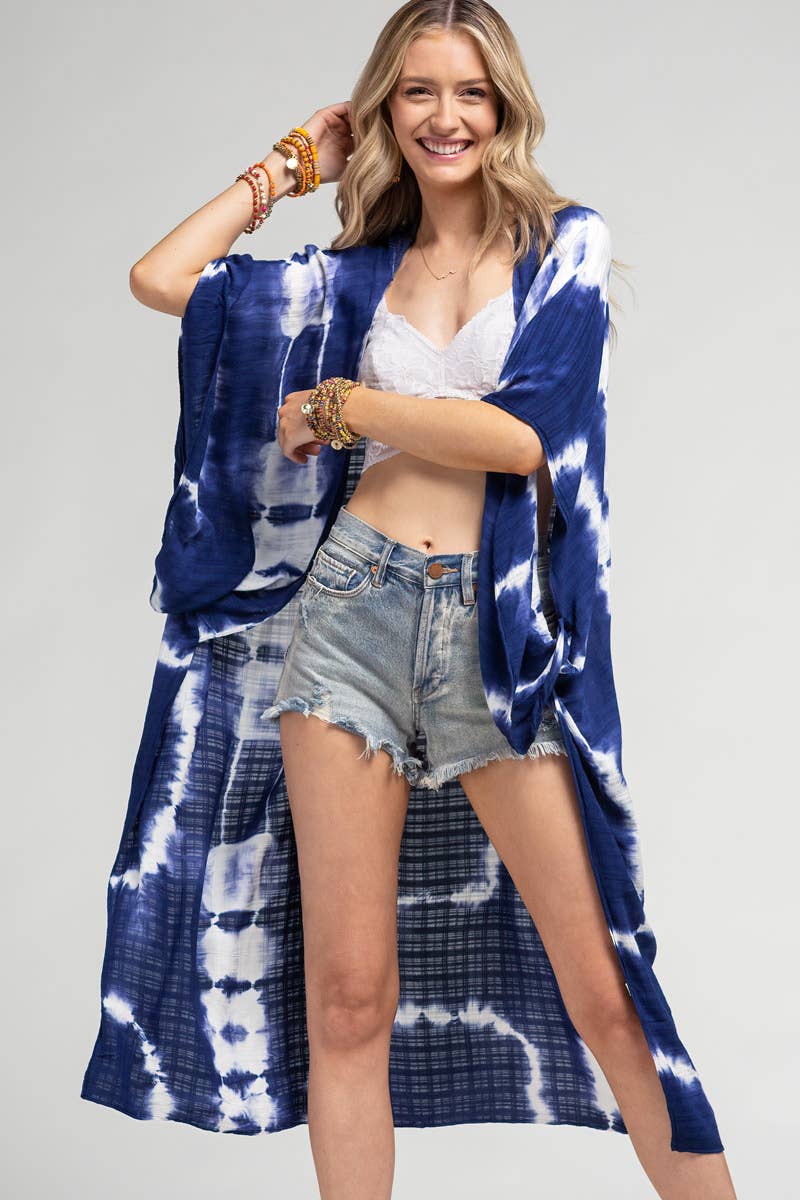Urbanista – wholesale Kimono – Women's – Tie Dye with Crochet Accent Kimono0