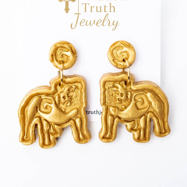 Bulldog Dangles for wholesale by Hidden Truth Jewelry