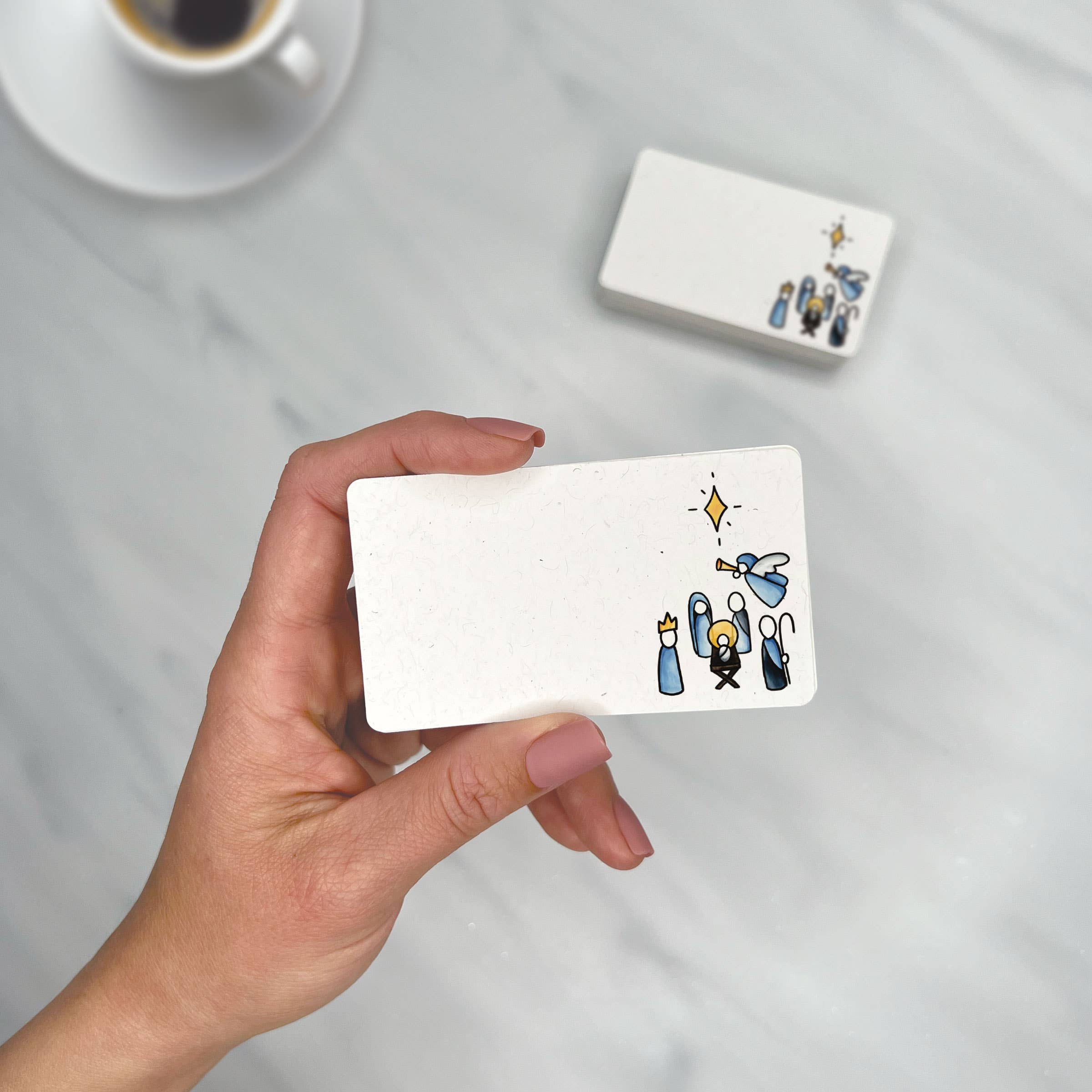 Lemon Doodle - Wholesale Stationery/Notecard Set - Simple Christmas Nativity - Mini Note Cards (Pack of 56)1