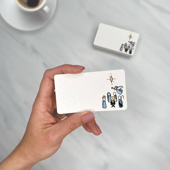 Lemon Doodle - Wholesale Stationery/Notecard Set - Simple Christmas Nativity - Mini Note Cards (Pack of 56)1