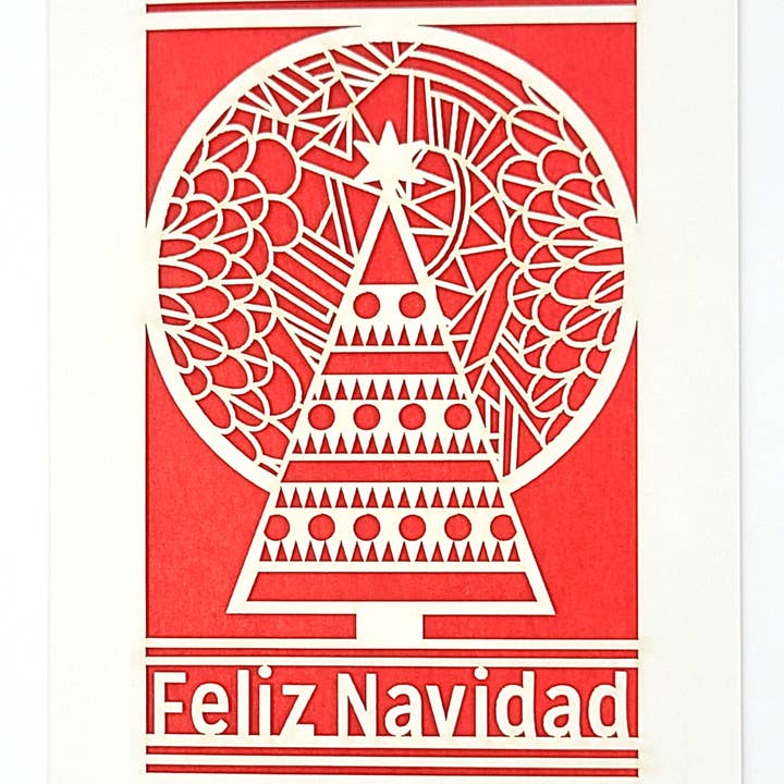 two hermanas – Großhandel Weihnachtskarte – Feliz Navidad - Baum und Mond - Fröhliche Weihnachten1