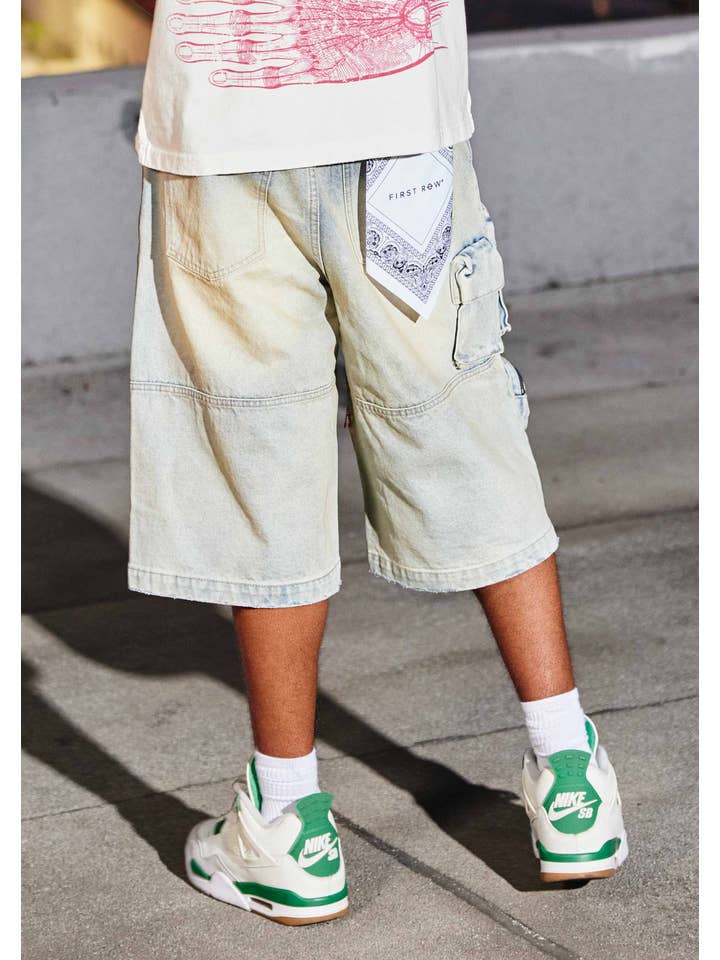 Light Stone Tint PATCHES MULTI CARGO JORTS for wholesale on Faire4