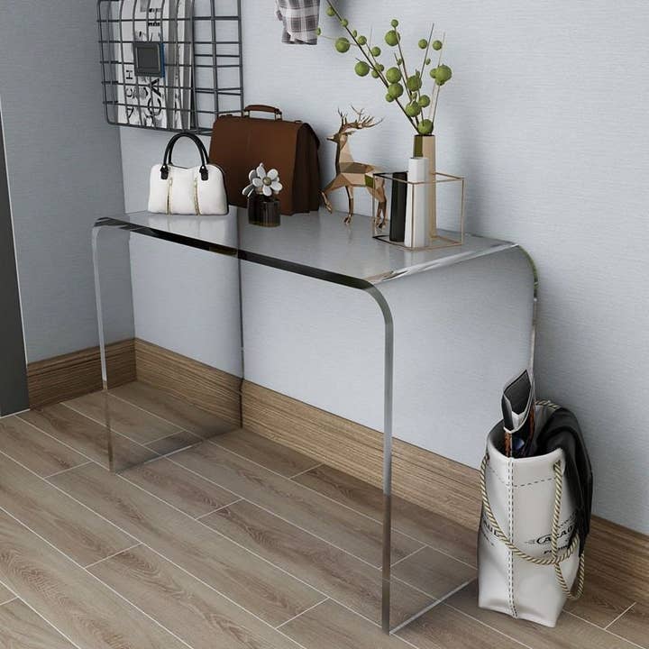 Plasticmart - Wholesale Console Table - Acrylic Console Tables Waterfall Style Clear and Colors3
