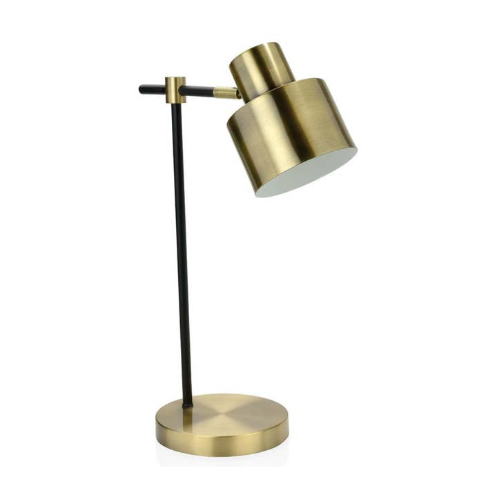 Industrial gold metal table lamp for wholesale by Andrea House