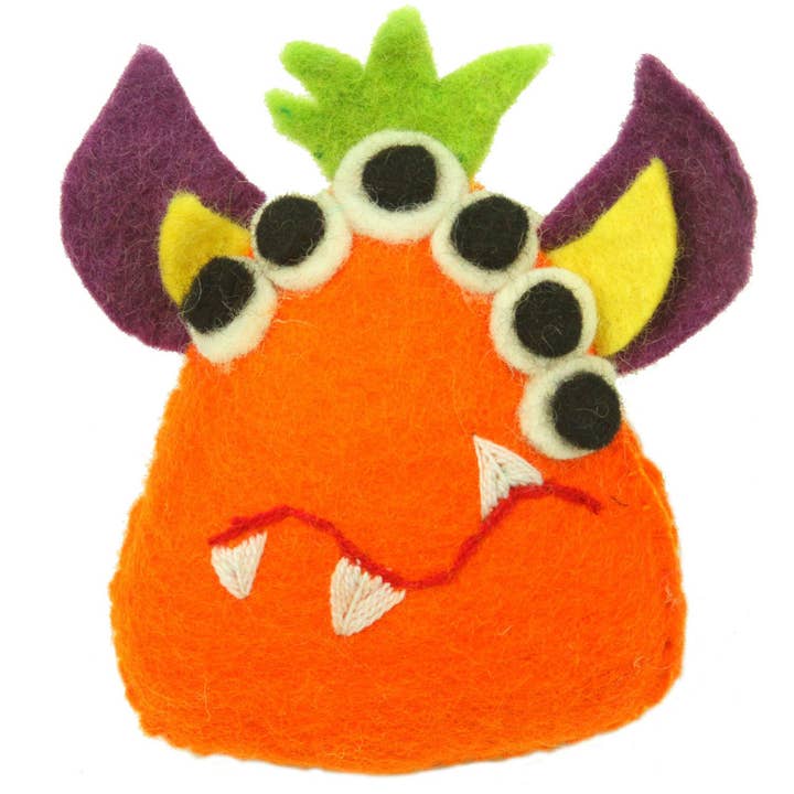 Global Crafts - Wholesale Toothfairy Pillow - Kids - Orange Monster Felt Tooth Fairy Pillow1