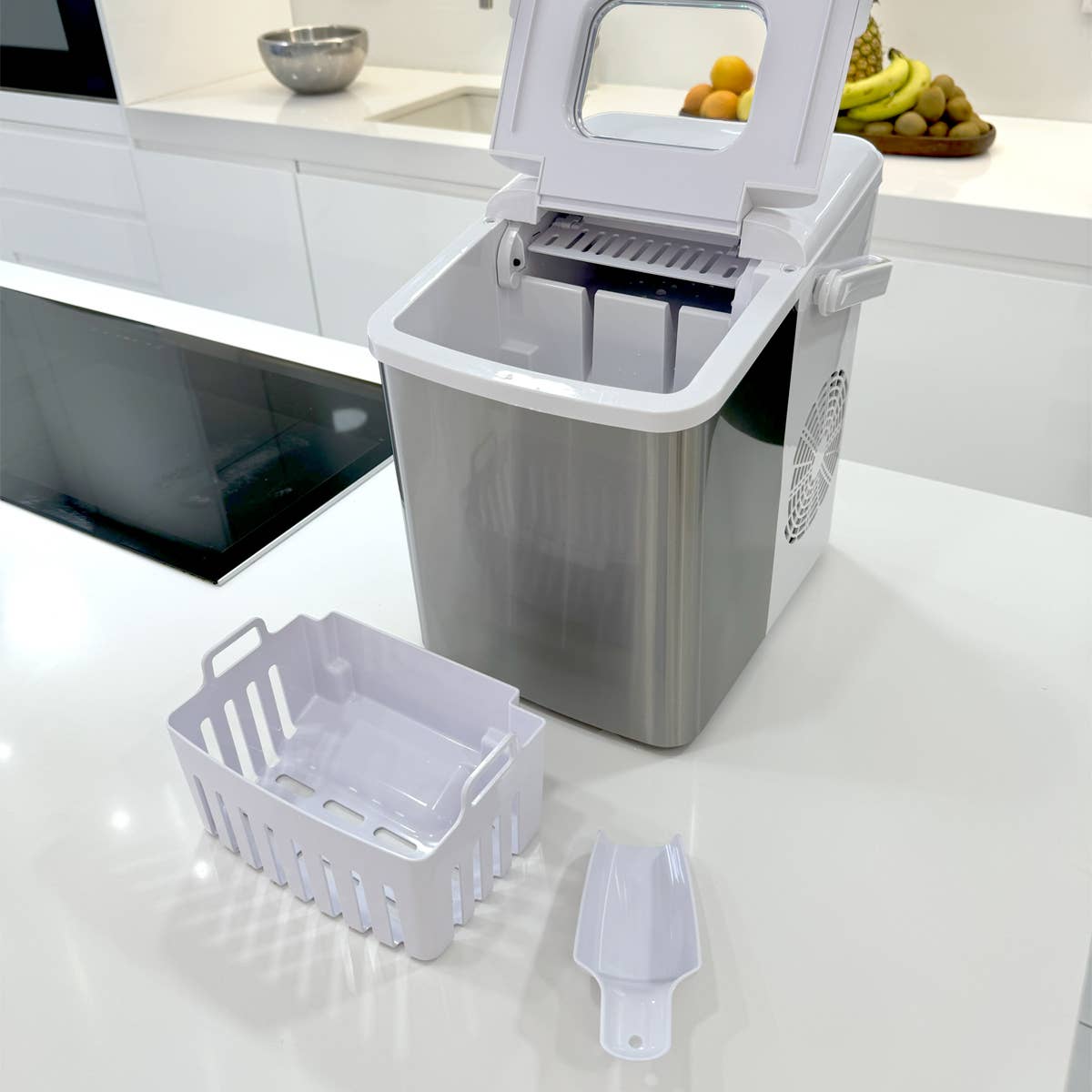 Haeger - Wholesale Kitchen Appliance - HAEGER Pure Ice Inox Ice Maker - Ice in 7min, 12kg/24h, Transport handle5