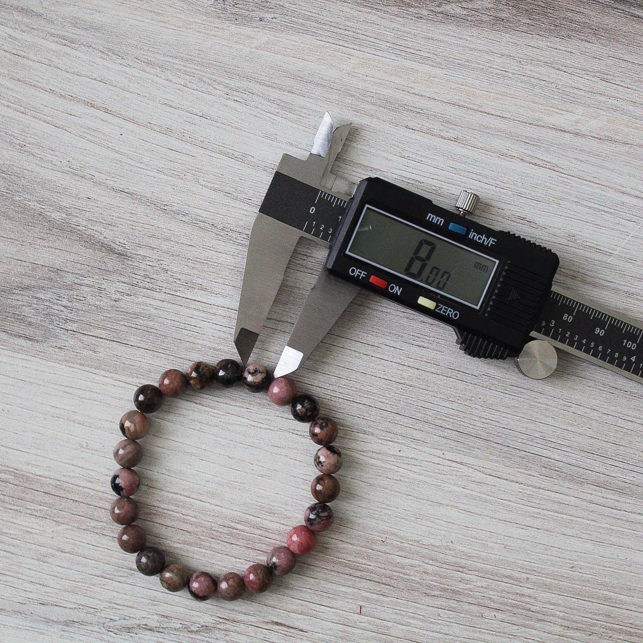 Pebble House - Wholesale Beaded Bracelet - Rhodonite Bracelet 8mm or 6mm - Crystals & Stones5