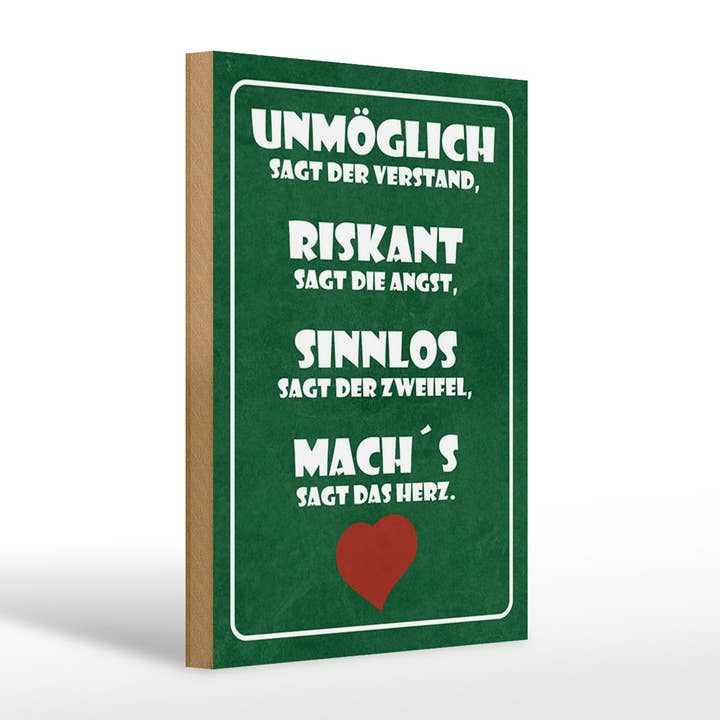 Letrero de madera con frase 20x30 cm Hazlo dice el corazón letrero para venta al por mayor de Femer