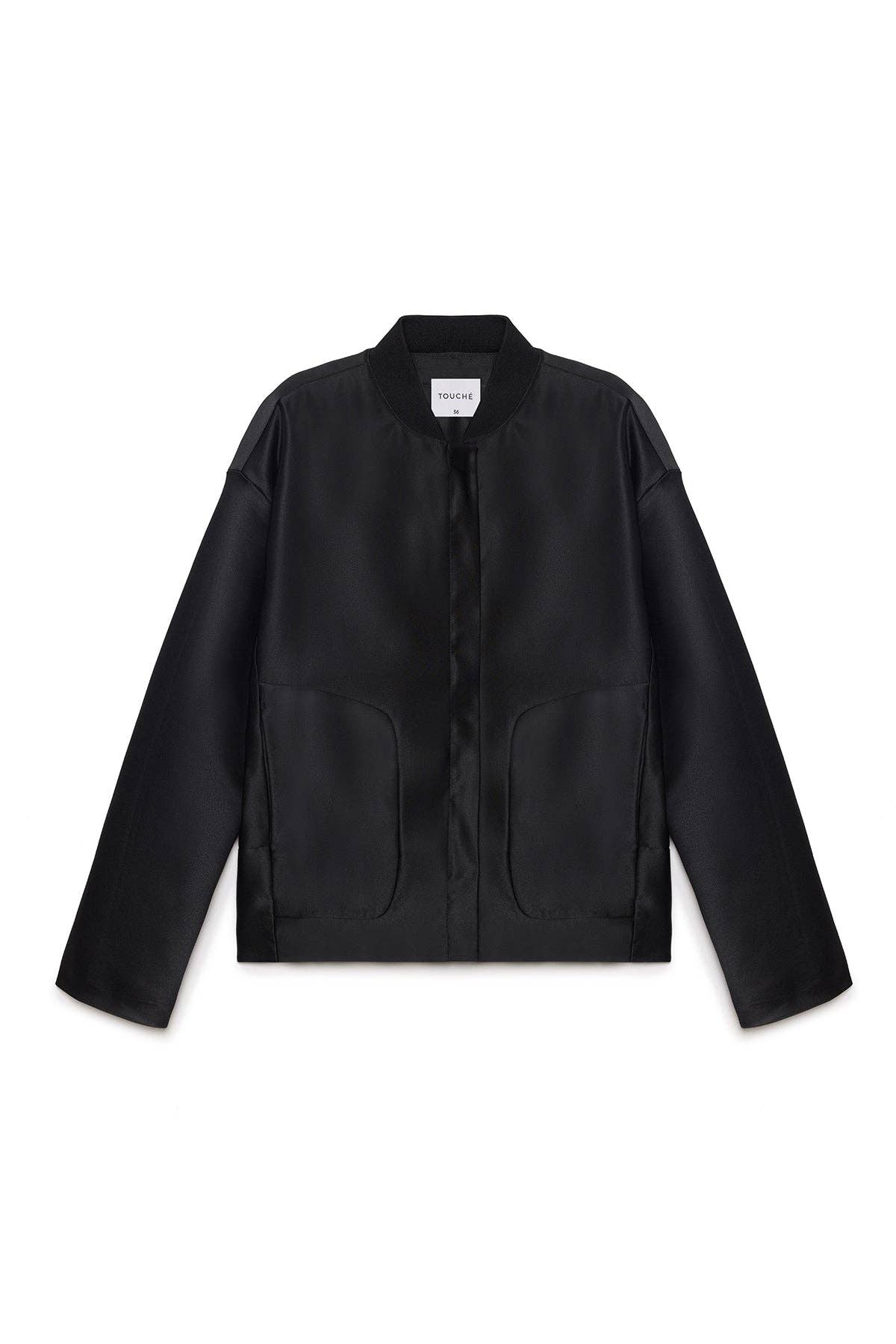 Negro CHAQUETA DE SATÉN CON DETALLE DE BOLSILLO de venta al por mayor en Faire0