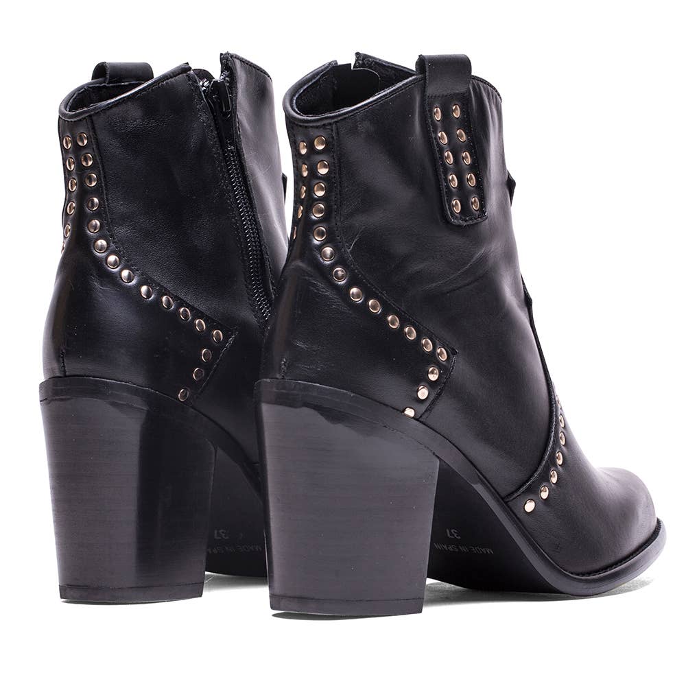 Elodie - Wholesale Laarsjes - Dames - Enkellaars CA-0173 van nappa leer met studs5
