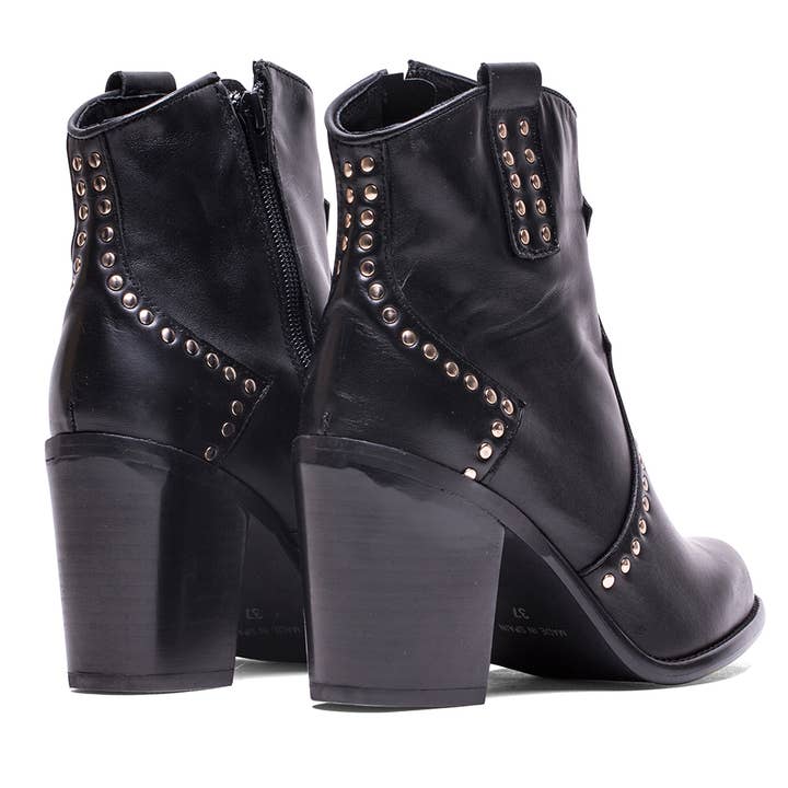 Elodie - Wholesale Laarsjes - Dames - Enkellaars CA-0173 van nappa leer met studs5