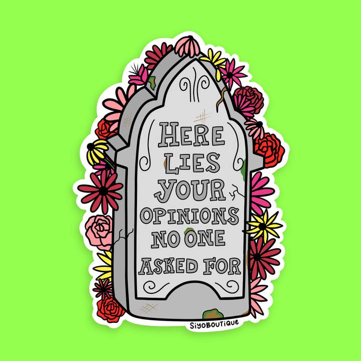 Opinions Tombstone vinylsticker voor wholesale door Siyo Boutique