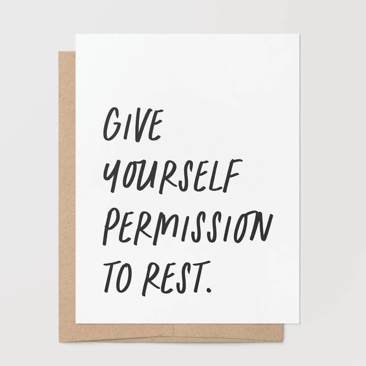 Get Well – Permission to Rest Greeting Card for wholesale by Goodly Press | Modern Cards for Life’s Real Moments