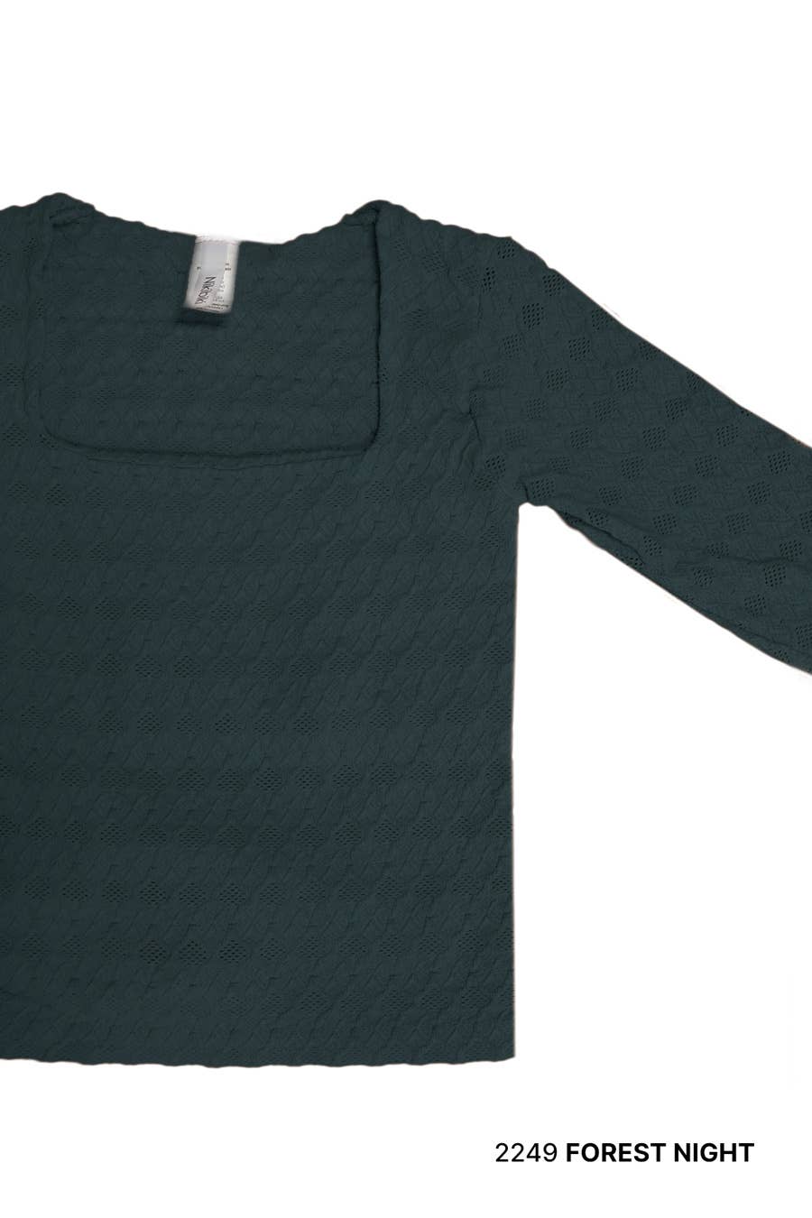 NIKIBIKI – wholesale Knit top – Women's – NS8461 - Lace Textured Square LS Top5