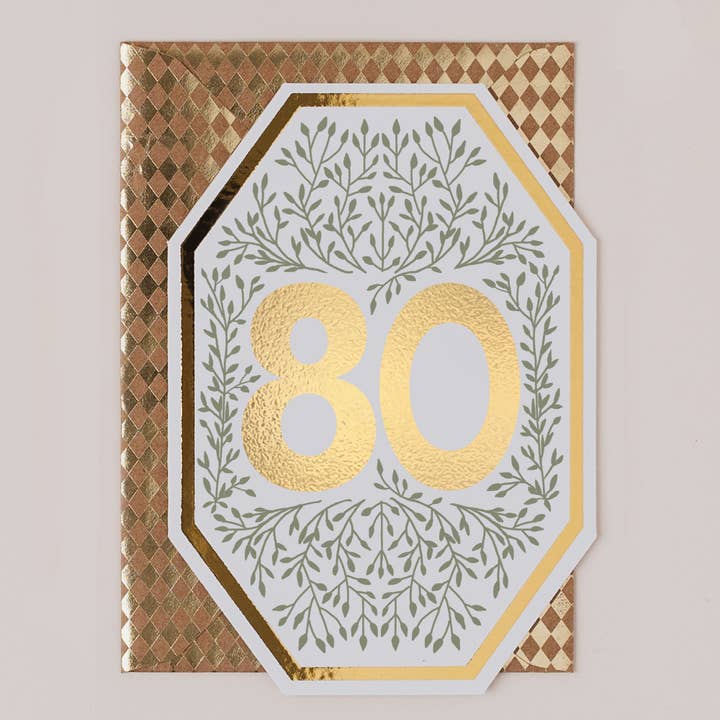 Age 80 Vine Birthday Card for wholesale by Apple & Clover