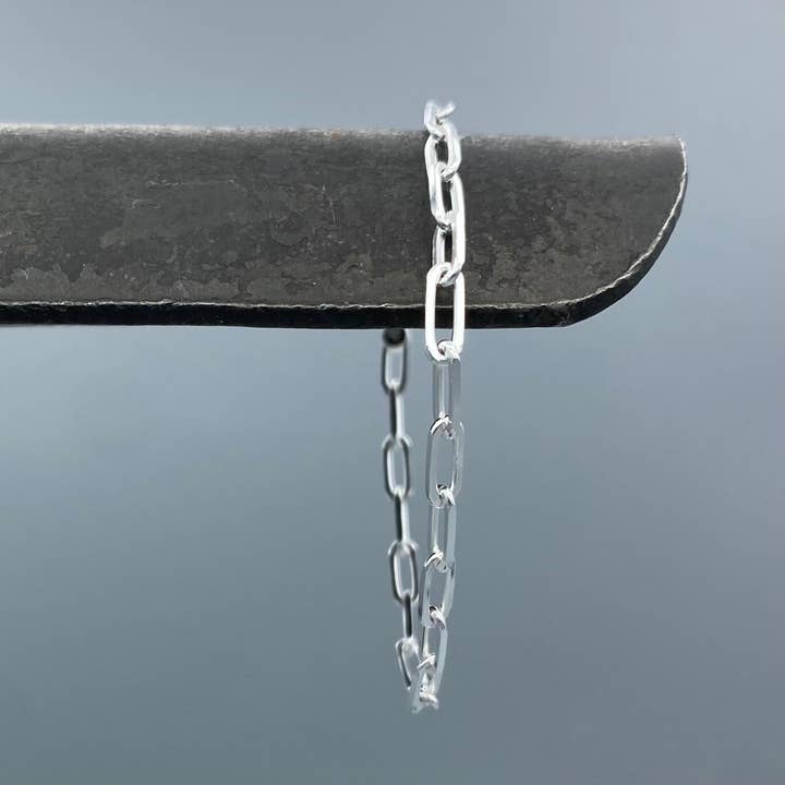 4mm Sterling Silver Paperclip Link Bracelet for wholesale by Something Silver