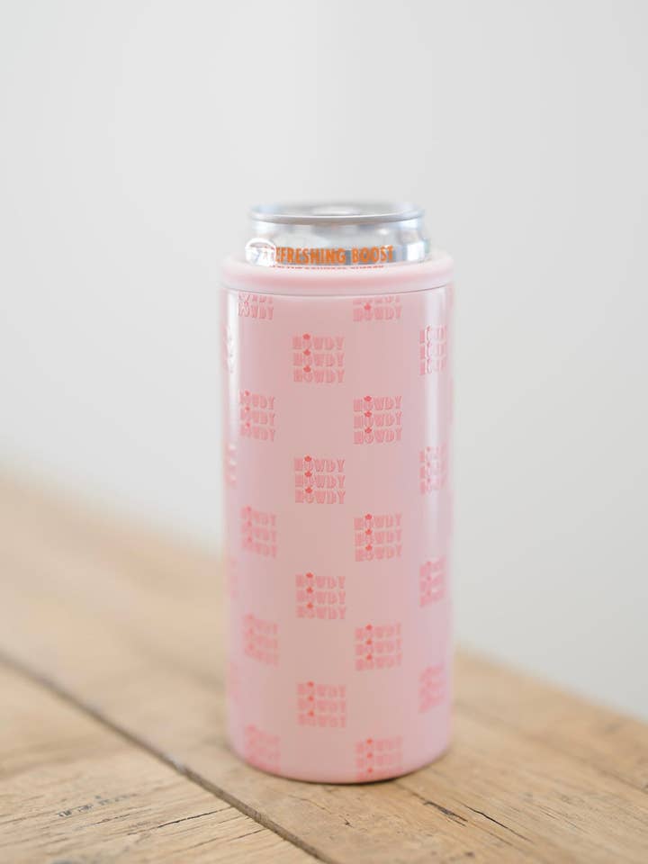 Hard Cooling Can in Pink Howdy for wholesale by The Front Porch Label