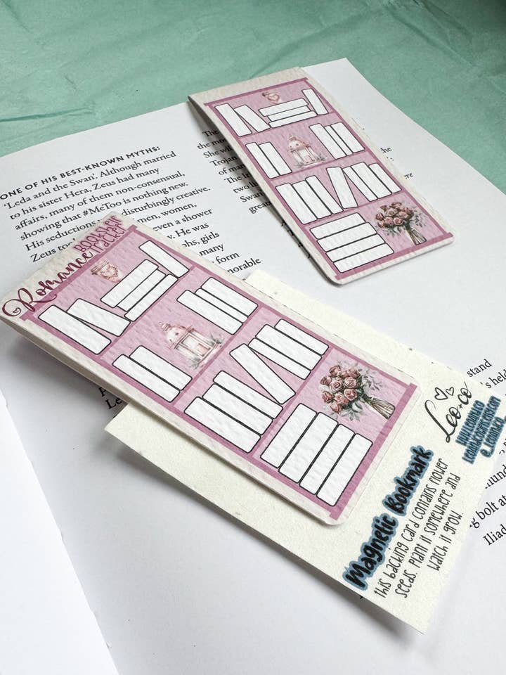 Romance Genre Bookshelf Tracker Magnetic Bookmark for wholesale by Leo & Co Gifts