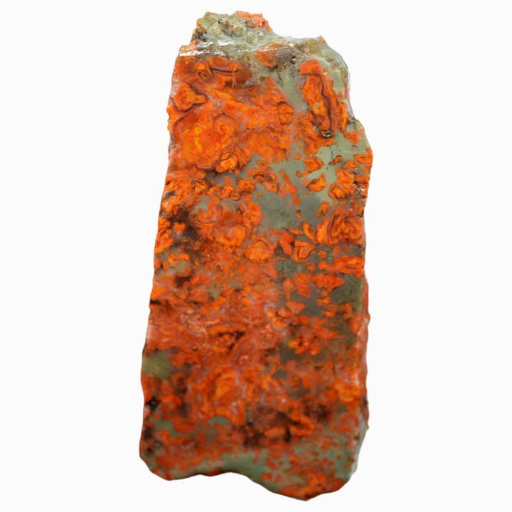 Rosebud Jasper Slab - Bright Red on Green - Colorado Rarity for wholesale by Lapidary Central