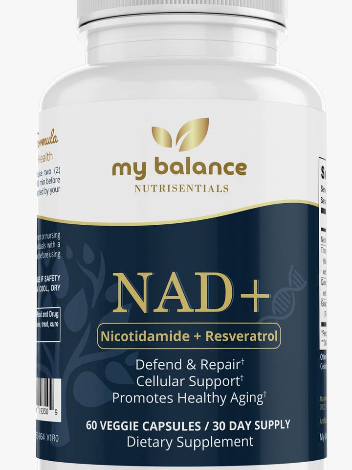 NAD+ avec riboside nicotinamide et resvératrol – formule de soutien cellulaire pour la vente par My Balance