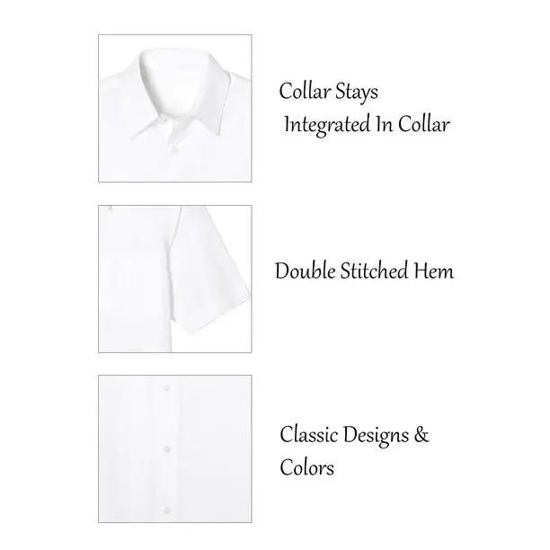 Galaxy By Harvic - Wholesale Button Down Shirt - Kids - Boys Short Sleeve Casual Dress School Uniform Shirts6