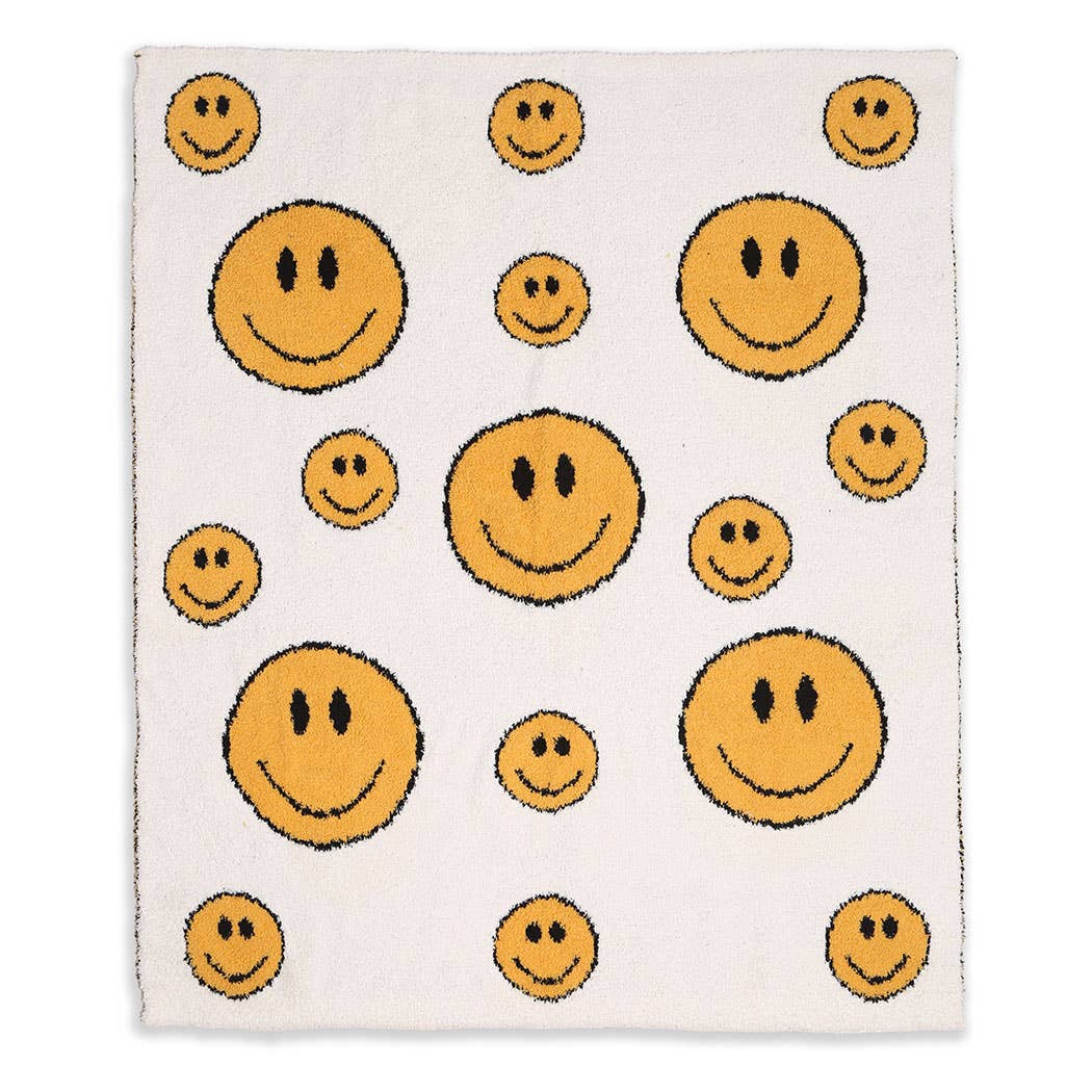 Fashion City - Wholesale Bedding Blanket - Kids & Baby - Happy Face Print Kids Luxury Soft Throw Blanket3