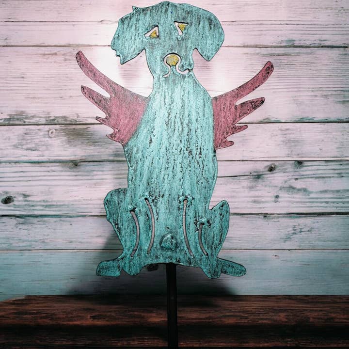 Whimsies - Wholesale Garden/Lawn Stake - Metal Dog Plant stake Pet memorial garden lawn stake Angel