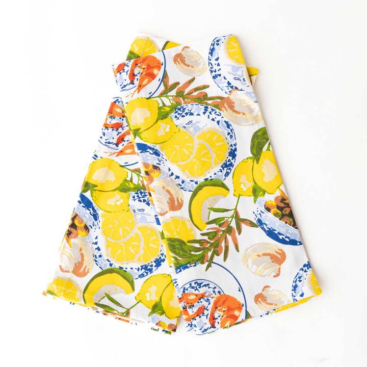 Lemon Santorini Kitchen Towel Set for wholesale by 8 Oak Lane